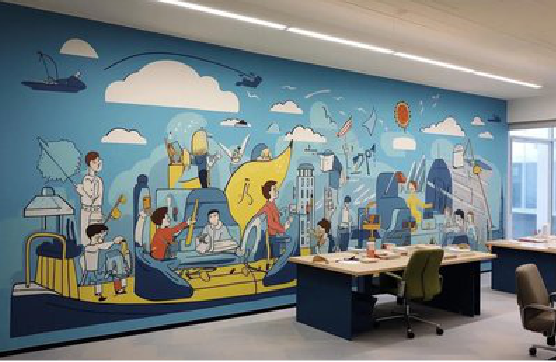新沂办公室墙绘的特点。